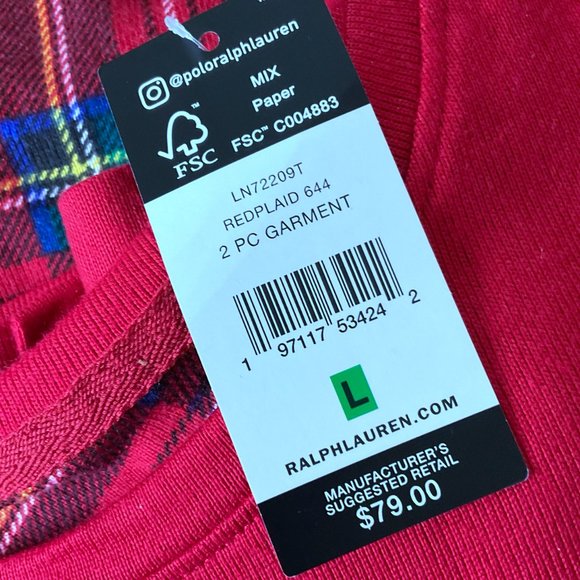 LAUREN RALPH LAUREN Women's 2 Pc Pajama Set NWT Size L - Picture 7 of 9